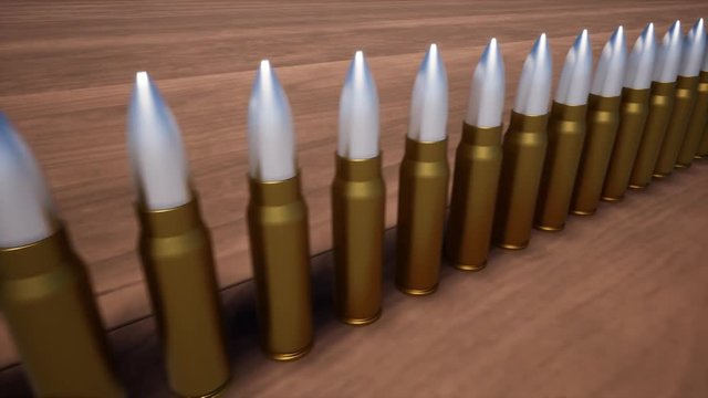 A row of bullets from weapons