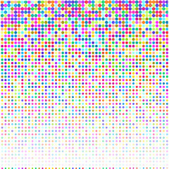 Colorful dots on white background  