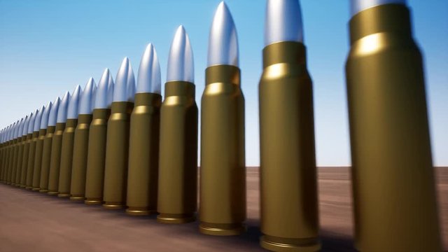 A row of bullets from weapons