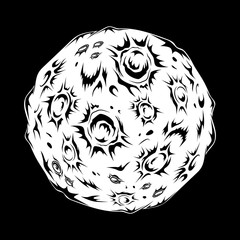 Vector image of a planet on a black background.