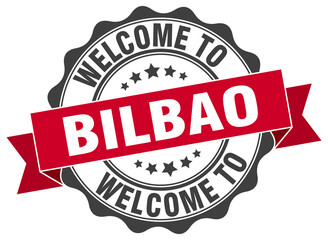 Fototapeta premium Bilbao round ribbon seal