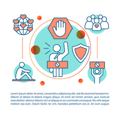 Social meeting concept linear illustration