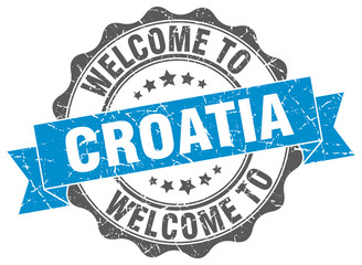 Fototapeta premium Croatia round ribbon seal