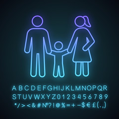 Family neon light icon