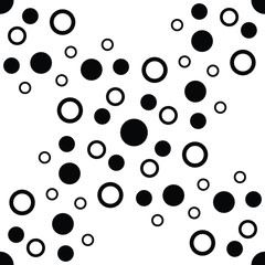 Abstract seamless pattern, circles, and dots. Vector illustration.