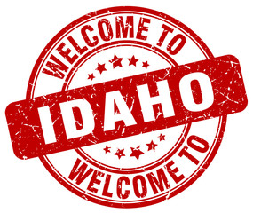 welcome to Idaho red round vintage stamp
