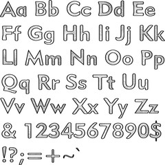 Alphabet,collection letters. Structural, textured text. Hand drawn sketch ,black elements,white background, illustration.