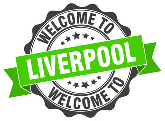 Obraz premium Liverpool round ribbon seal