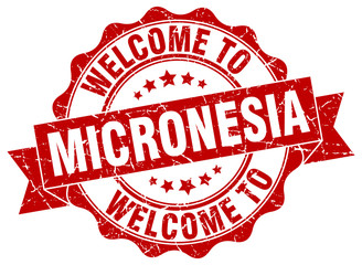 Obraz premium Micronesia round ribbon seal