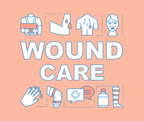 Wound care nursing word concepts banner