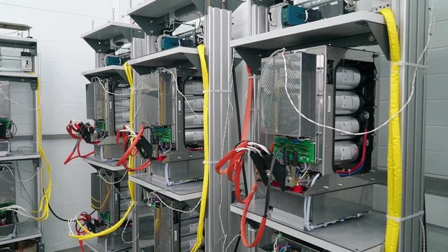 Test benches in the laboratory for the production of microprocessor-based protection and automation devices.