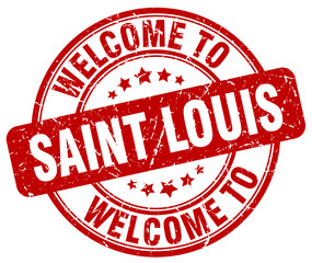 welcome to Saint Louis red round vintage stamp