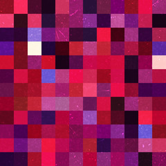 Seamless geometric checked pattern. Ideal for printing onto fabric and paper or decoration. Red, pink, purple colors.