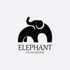 Elephant logo design template. Vector illustration
