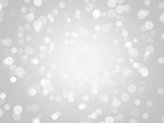 Abstract white Bokeh circles for Christmas background. White blur abstract background. Bokeh colorful glows sparkle beautiful Valentines Day concept.