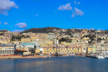 Fototapeta na wymiar Genoa from Sea