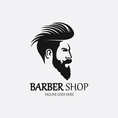 Barber shop logo design template. Vector illustration