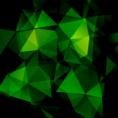 Fototapeta na wymiar Polygonal vector background. Can be used in cover design, book design, website background. Vector illustration. Green, black colors.