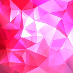 Geometric pattern, polygon triangles vector background in pink, white  tones. Illustration pattern