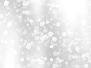 Abstract white Bokeh circles for Christmas background. White blur abstract background. Bokeh colorful glows sparkle beautiful Valentines Day concept.