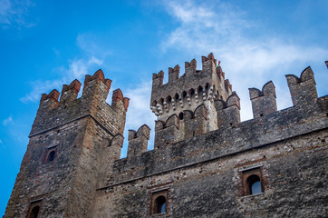 Fototapeta na wymiar Rocca Scaligera castle in Sirmione town near Garda Lake in Italy