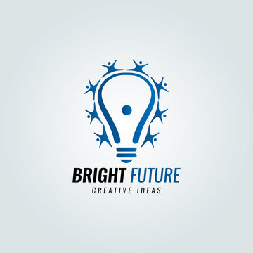 Bright future logo design template. Vector illustration