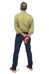Naklejka premium man dressed with jeans isolated on white background