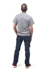 man dressed with  jeans isolated on white background