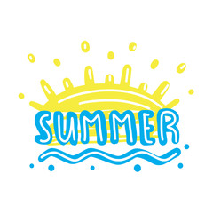 Summer banner party illustration