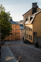 Old empty street of Stockholm