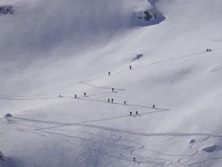 Fotobehang Skitourengänger Skibergsteigen in den Alpen © Sebastian Daniel