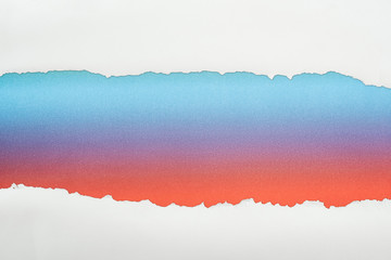 ragged white paper with copy space on multicolored background