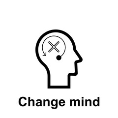 Change human mind icon. Element of human mind icon for mobile concept and web apps. Thin line change human mind icon can be used for web and mobile