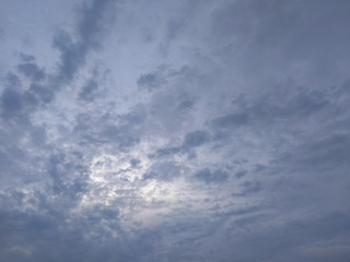 White soft cloud texture on blue sky background