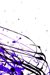 Blue And Black Ink Splatters