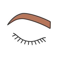 Closed woman eye color icon