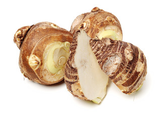 Taro on white background