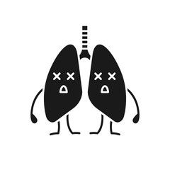 Dead human lungs emoji glyph icon