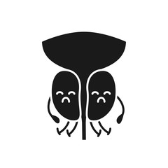 Sad prostate gland character glyph icon