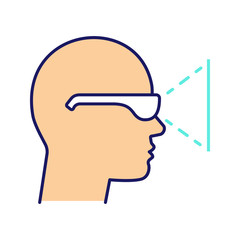 VR player side view color icon