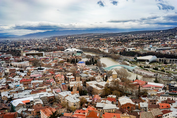 Top view of Tbilisi, Georgia. View from the observation deck and the cable car. - 257878601