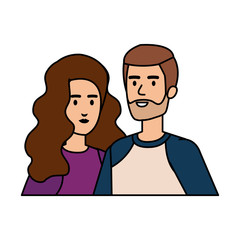 young couple avatars characters