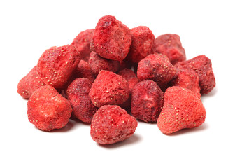 Dried strawberry on white background