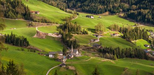 Obraz premium Funes valley, Dolomites mountain