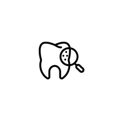 examination, check, tooth, care, dental icon in black outline style, vector