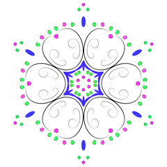 Circular vector pattern on the background, round shape, circular design, ornament