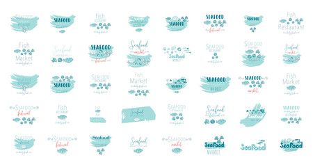 seafood clip art hand drawn doodle illustration