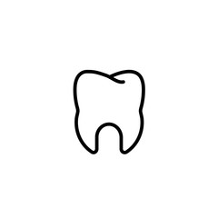 tooth, dental, stomatologist, tooth, clinic icon in black outline style, vector