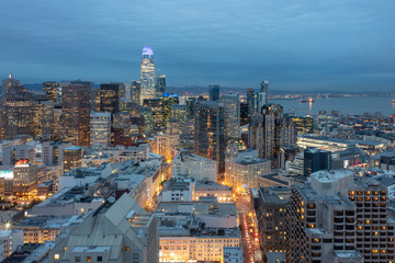 Obraz premium Downtown San Francisco at Night