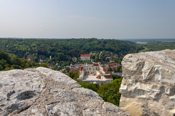 The of old ruined castle with old town below